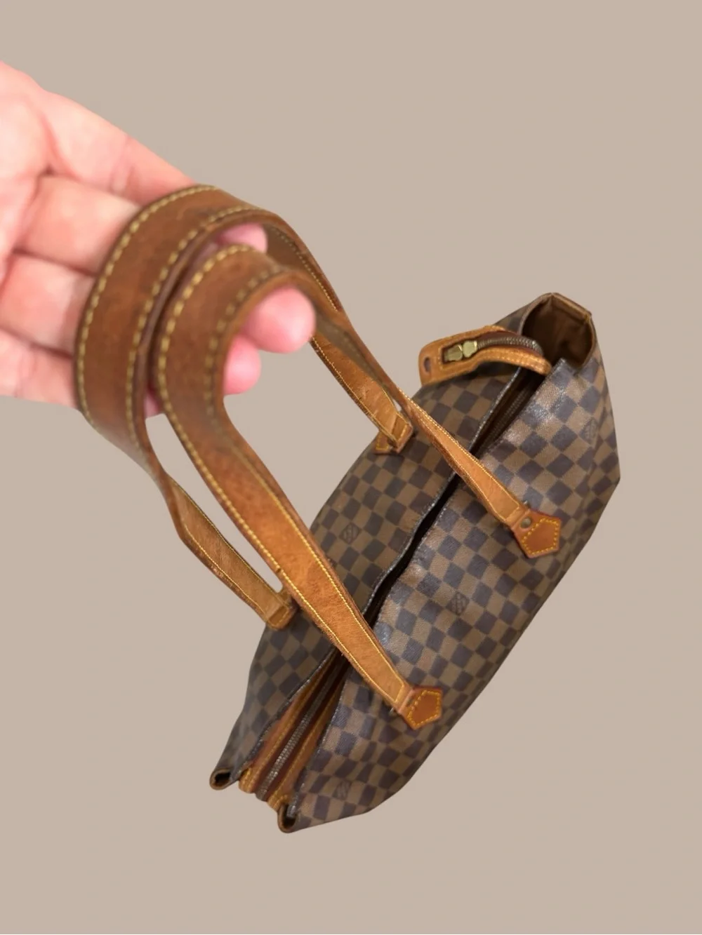 Louis Vuitton Limited Edition Centenaire Damier Columbine Zip Shoulder Bag